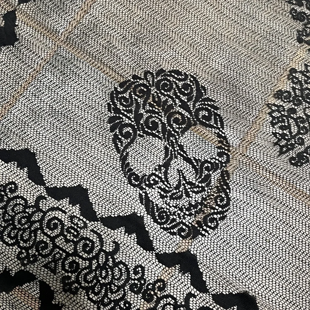 Black Lace Trick or Treat Tablecloth